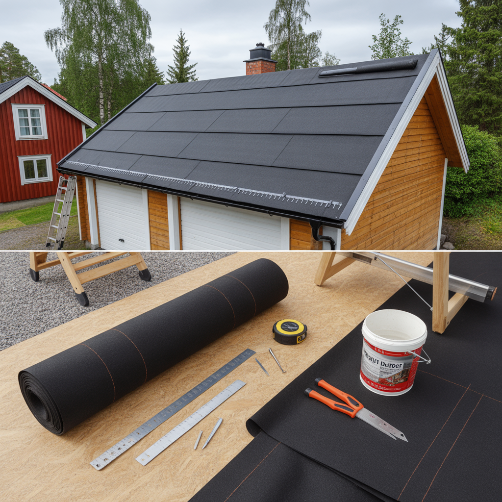 takpapp pa garage kostnad materialval och arbetsgang